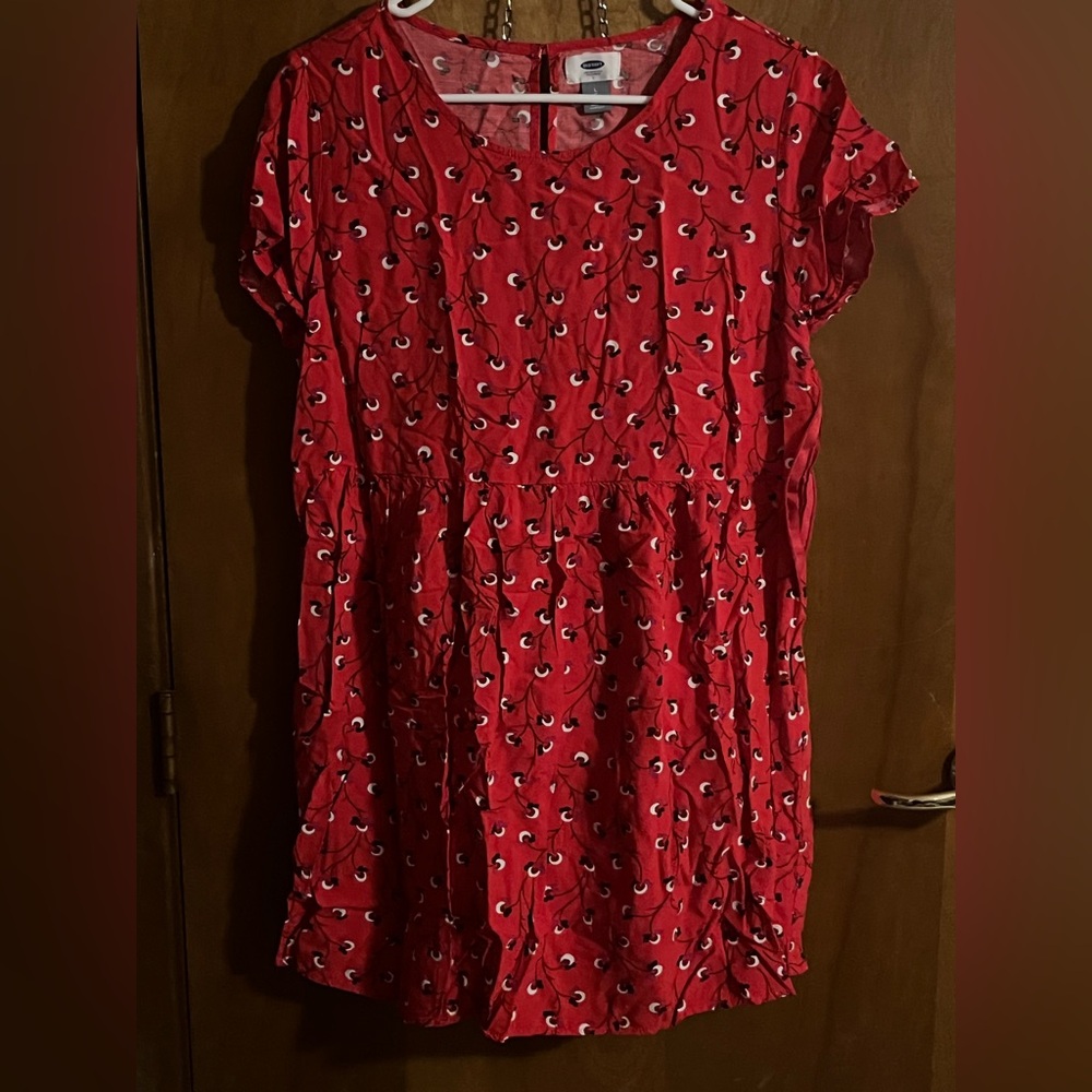 Old Navy Women’s Size Large Red Floral Mini Dress